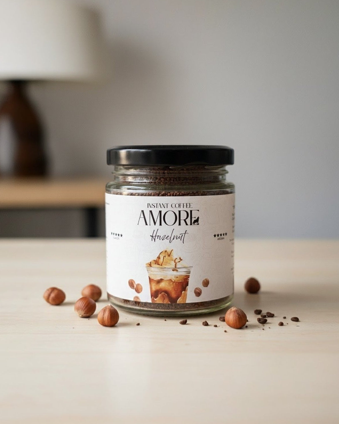 Amore Hazelnut Flavored instant Coffee